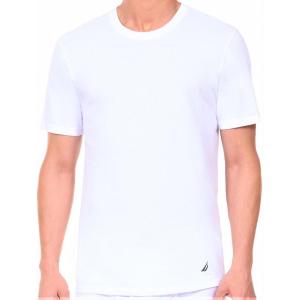Nautica Mens Cotton Crew Neck 3-Pack T-Shirts(White New)