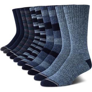 Nautica Mens Crew Socks – 10 Pack Breathable Moisture Wicking Cushioned Athletic Work and Dress Socks for Men (Sizes: 6-12.5)(Assorted)