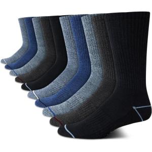 Nautica Mens Crew Socks – 10 Pack Breathable Moisture Wicking Cushioned Athletic Work and Dress Socks for Men (Sizes: 6-12.5)(Blue Assorted)