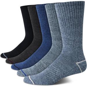 Nautica Mens Crew Socks – 5 Pack Breathable Moisture Wicking Cushioned Athletic Work and Dress Socks for Men (Sizes: 6-12.5)(Blue Assorted)