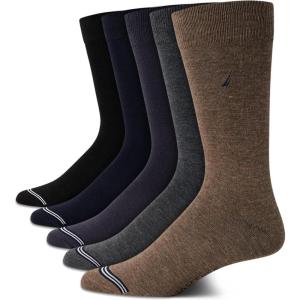 Nautica Mens Dress Socks – 5 Pack Breathable Comfort Stretch Crew-Length Work Socks for Men for Business Formal Wear (6-12.5)(Assorted)