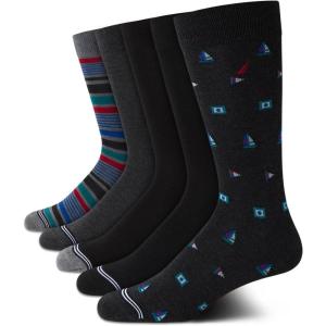 Nautica Mens Dress Socks – 5 Pack Breathable Comfort Stretch Crew-Length Work Socks for Men for Business Formal Wear (6-12.5)(Graphite Heather Assorted)