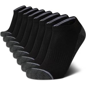 Nautica Mens Low Cut Socks – 8 Pack Soft Stretch Cushioned Athletic Ankle Socks for Men for Sports and Running (Size 6-12.5)(Classic Black)