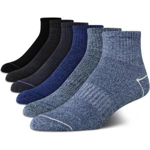 Nautica Men’s Quarter Cushioned Athletic Ankle Socks (6-Pack)(Navy/Blue/Gray)