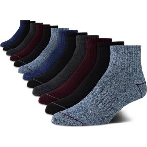 Nautica Mens Quarter Socks – 12 Pack Comfort Stretch Cushioned Moisture-Wicking Athletic Ankle Socks for Men (Sizes: 6-12.5)(Blue/Burgundy/Black)