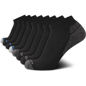 Nautica Mens Quarter Socks – 8 Pack Comfort Stretch Cushioned Moisture-Wicking Athletic Ankle Socks for Men (Sizes: 6-12.5)(All Black)