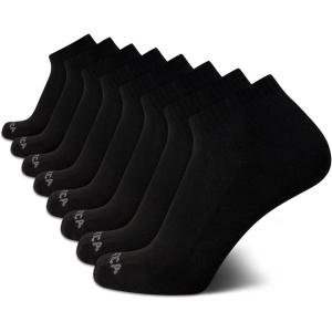 Nautica Mens Quarter Socks – 8 Pack Comfort Stretch Cushioned Moisture-Wicking Athletic Ankle Socks for Men (Sizes: 6-12.5)(Black)