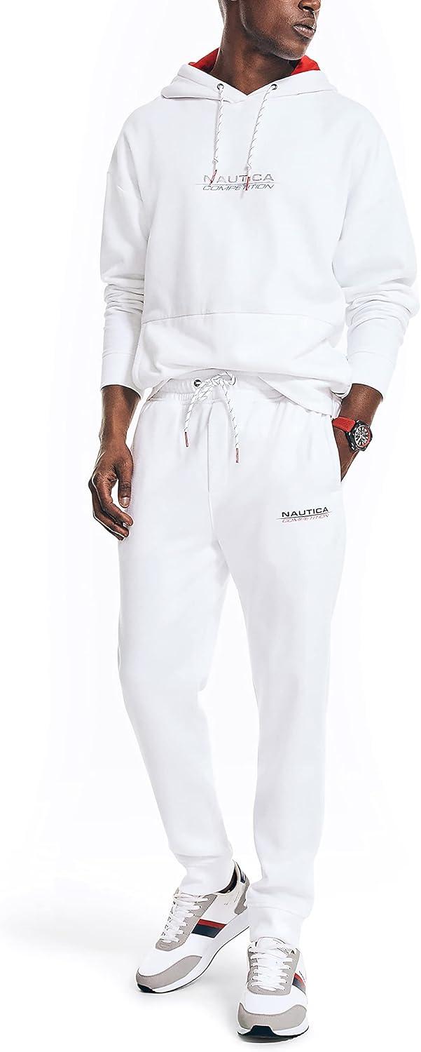 imageNautica Mens Competition Sustainably Crafted Fleece JoggerBright White