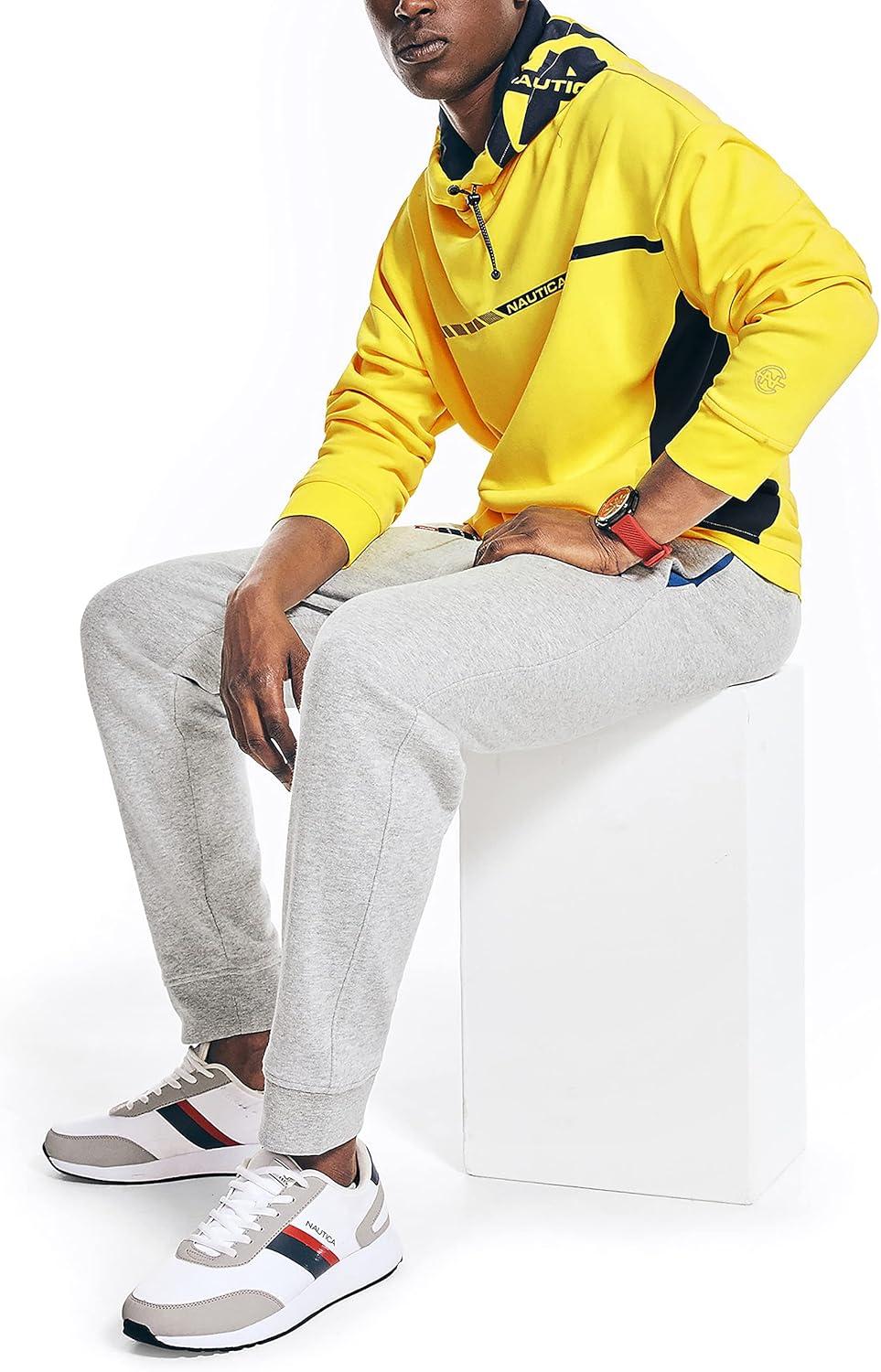 imageNautica Mens Competition Sustainably Crafted Logo Drawcord Pullover HoodieBlazing Yellow