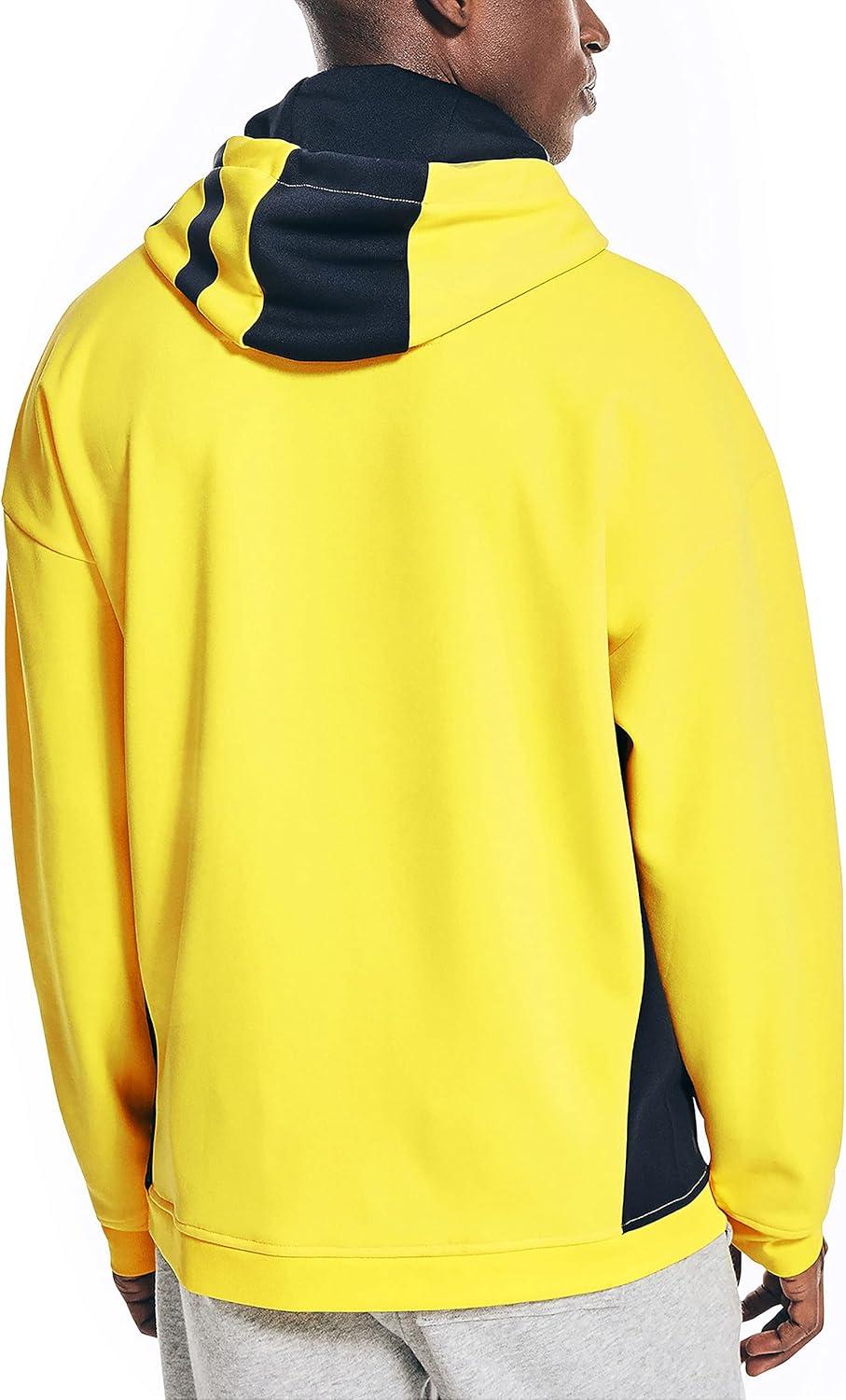 imageNautica Mens Competition Sustainably Crafted Logo Drawcord Pullover HoodieBlazing Yellow