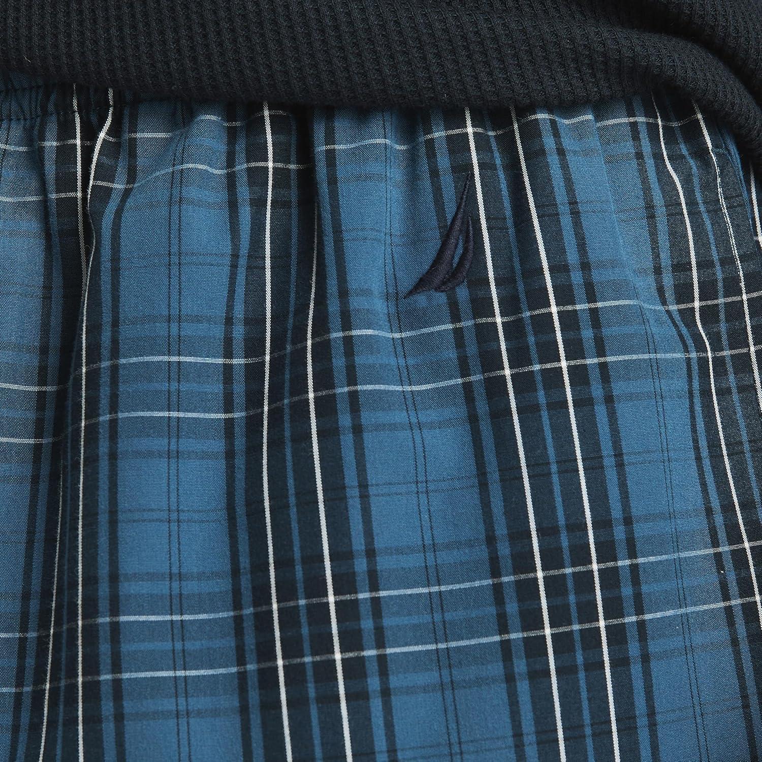 imageNautica Mens Nautica Sustainably Crafted Plaid Poplin Sleep PantEnsign Blue