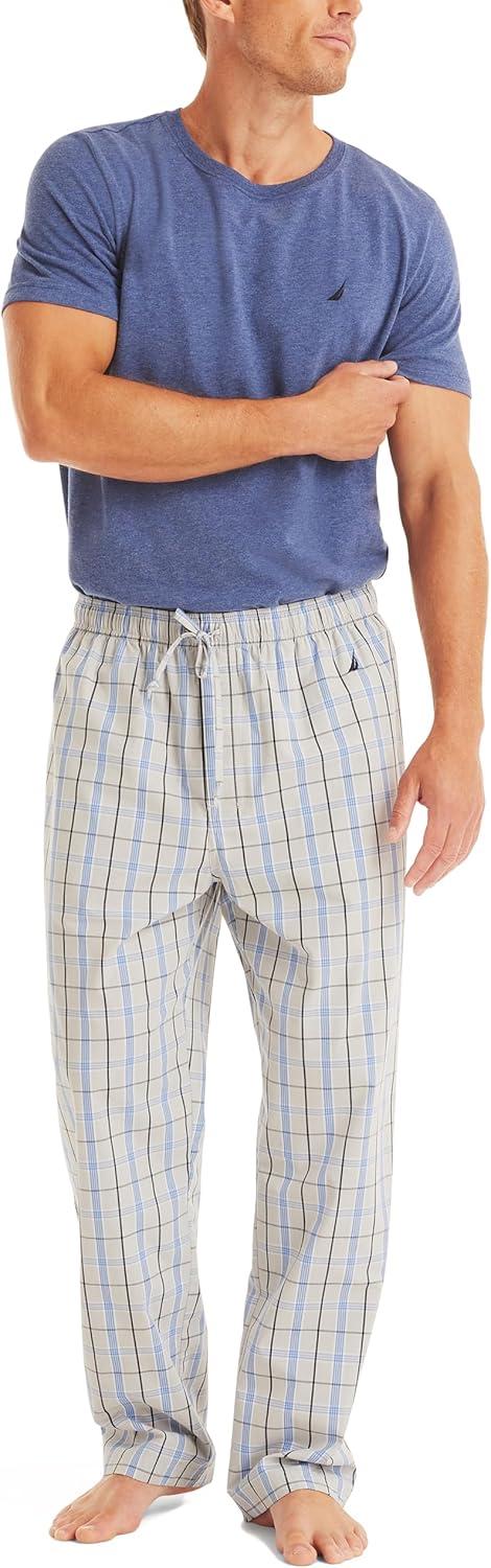 imageNautica Mens Nautica Sustainably Crafted Plaid Poplin Sleep PantHigh Rise