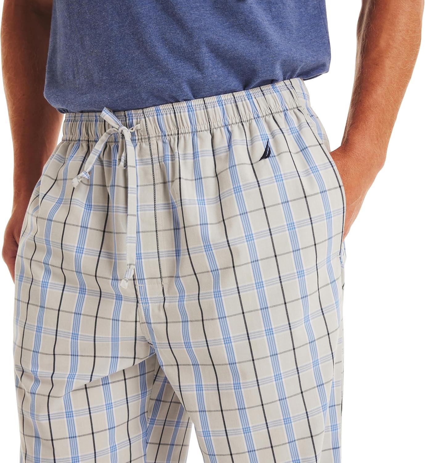 imageNautica Mens Nautica Sustainably Crafted Plaid Poplin Sleep PantHigh Rise