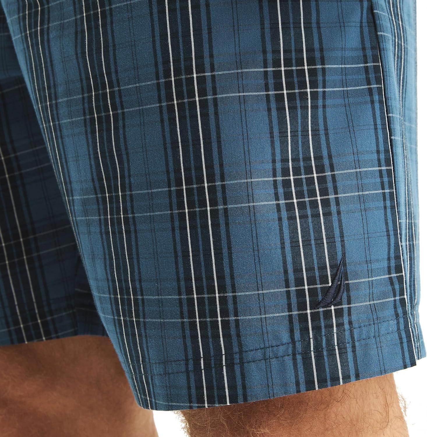 imageNautica Mens Nautica Sustainably Crafted Plaid Poplin Sleep ShortEnsign Blue