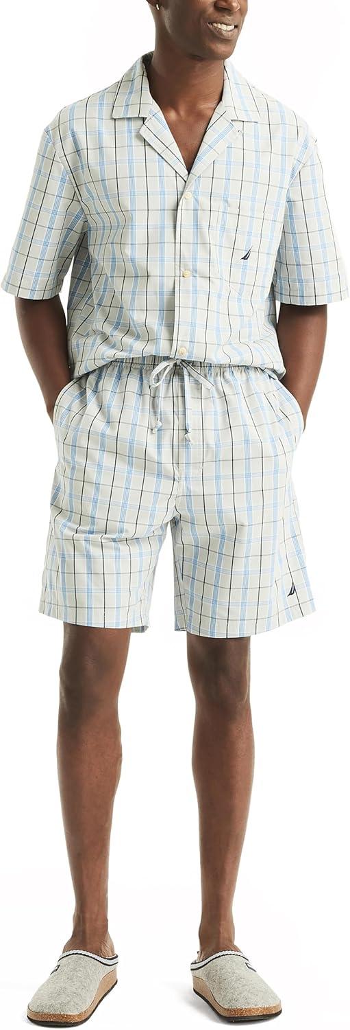 imageNautica Mens Nautica Sustainably Crafted Plaid Poplin Sleep ShortHigh Rise