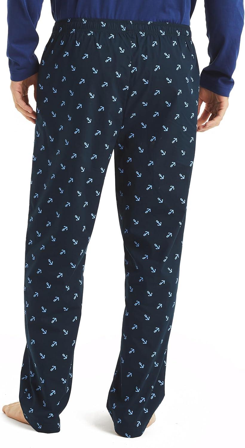 imageNautica Mens Nautica Sustainably Crafted Printed Poplin Sleep PantMaritime Navy
