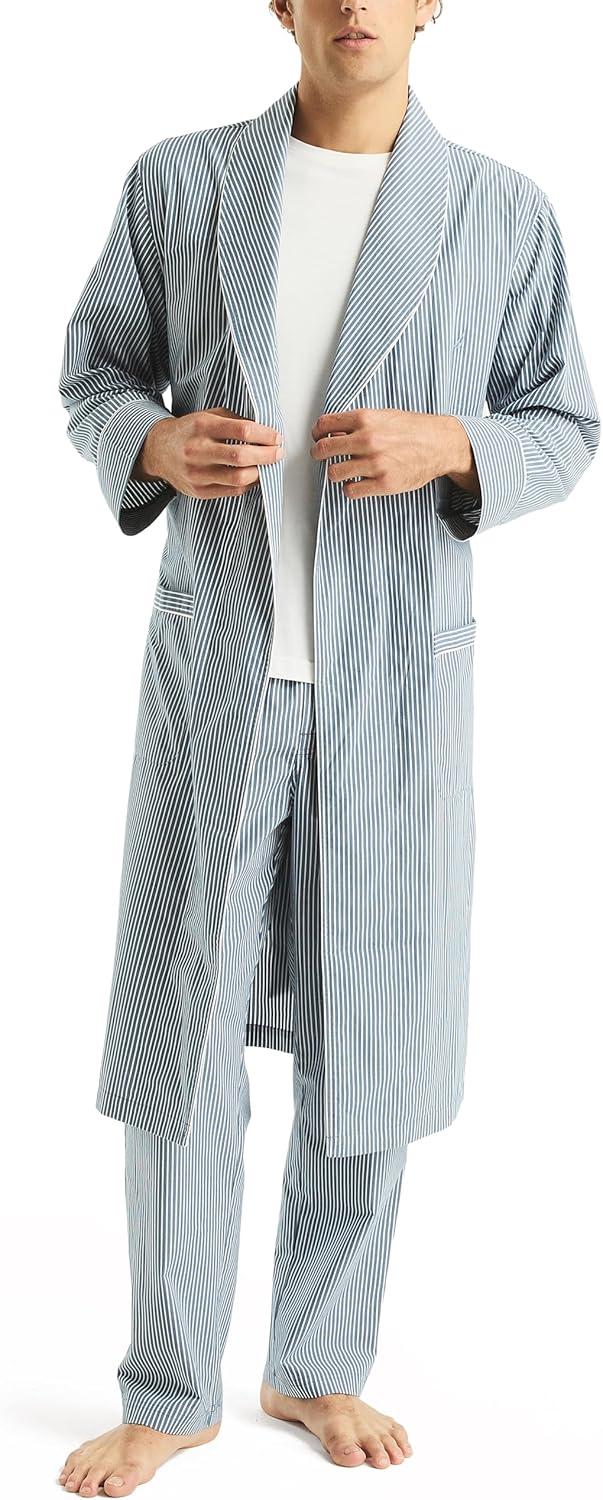 imageNautica Mens Nautica Sustainably Crafted Striped RobeEnsign Blue