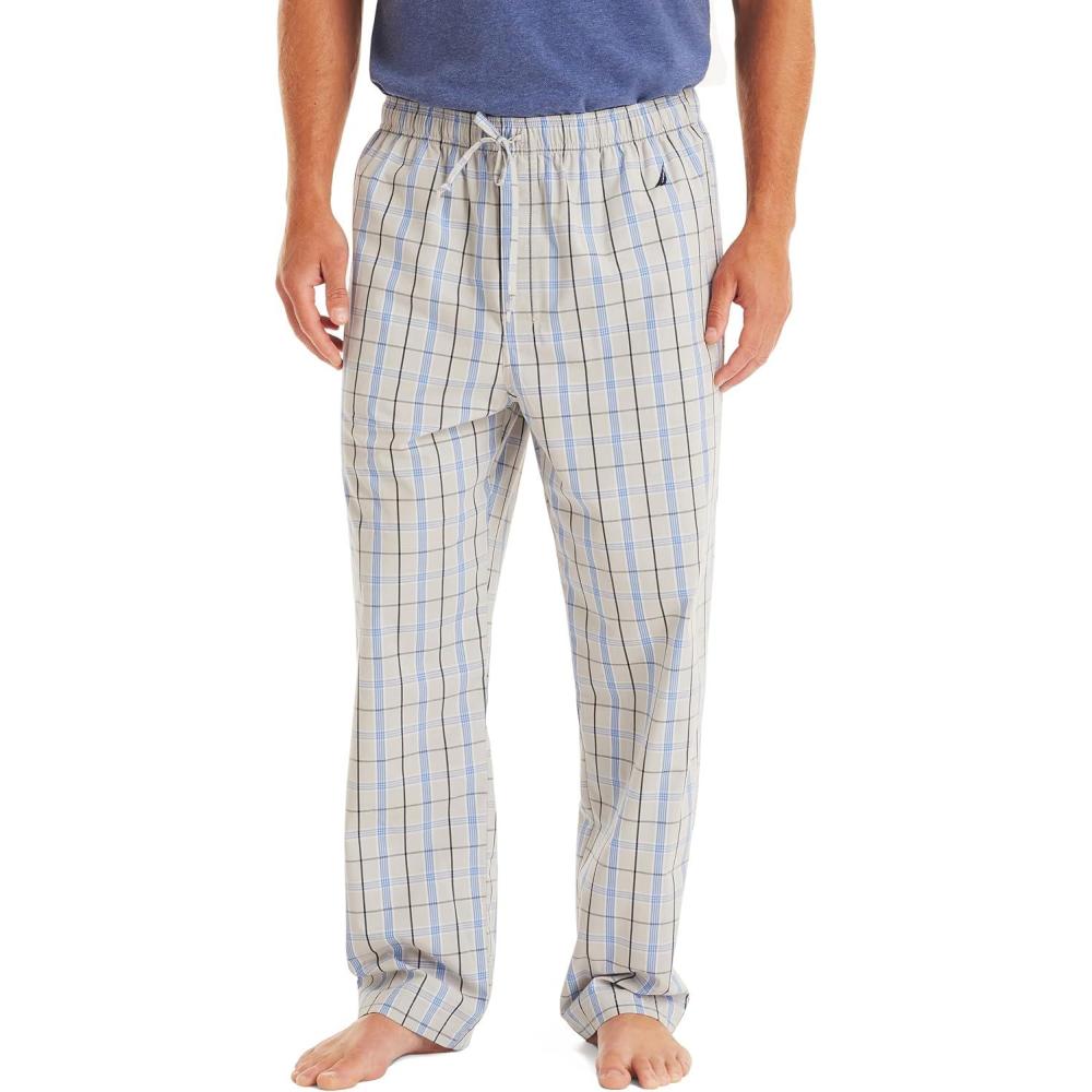 imageNautica Mens Nautica Sustainably Crafted Plaid Poplin Sleep PantHigh Rise