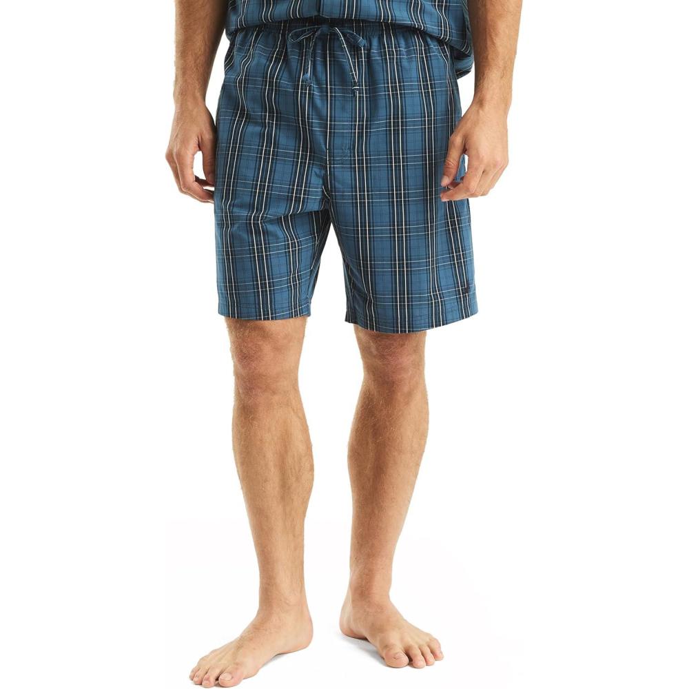 imageNautica Mens Nautica Sustainably Crafted Plaid Poplin Sleep ShortEnsign Blue