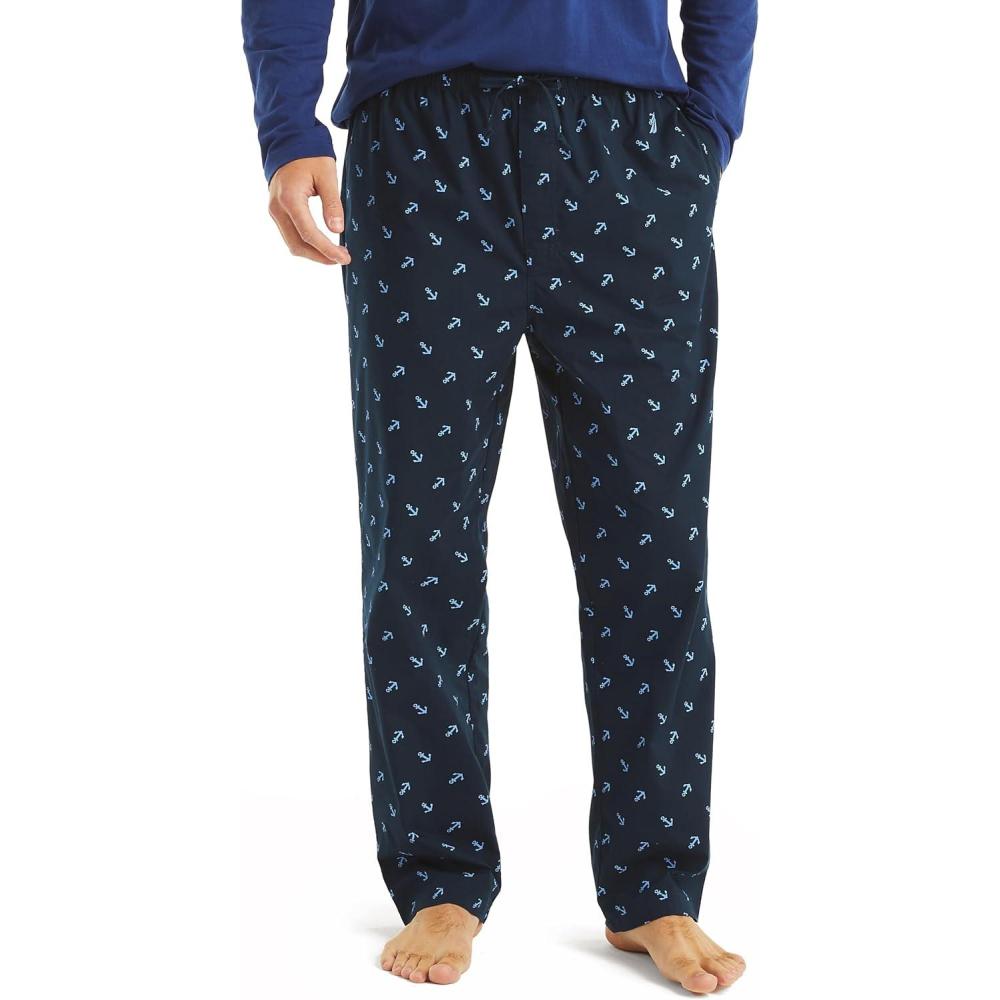 imageNautica Mens Nautica Sustainably Crafted Printed Poplin Sleep PantMaritime Navy