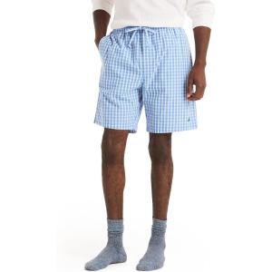 Nautica Men’s Nautica Sustainably Crafted Plaid Poplin Sleep Short(Blue Yonder)