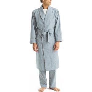 Nautica Men’s Nautica Sustainably Crafted Striped Robe(Ensign Blue)