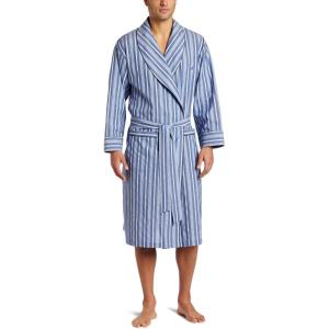 Nautica mens Long Sleeve Lightweight Cotton Woven Robe(Cornflower)