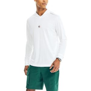Nautica mens Nautica Competition Sustainably Crafted Pullover HoodieSweatshirt(Bright White)