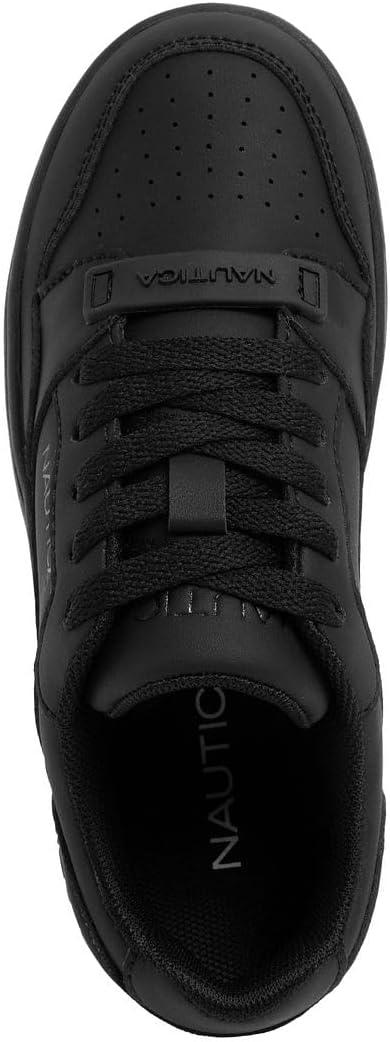 imageNautica Boys LowTop Sneakers Basketball Tennis Shoes for Kids Outdoor School Running Shoes Sizes for Big KidLittle KidBlack Mono