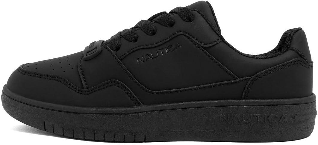 imageNautica Boys LowTop Sneakers Basketball Tennis Shoes for Kids Outdoor School Running Shoes Sizes for Big KidLittle KidBlack Mono