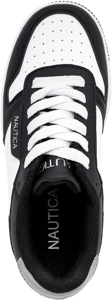 imageNautica Boys LowTop Sneakers Basketball Tennis Shoes for Kids Outdoor School Running Shoes Sizes for Big KidLittle KidBlack Silverivan
