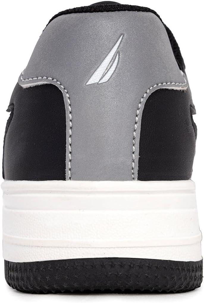 imageNautica Boys LowTop Sneakers Basketball Tennis Shoes for Kids Outdoor School Running Shoes Sizes for Big KidLittle KidBlack Silverivan