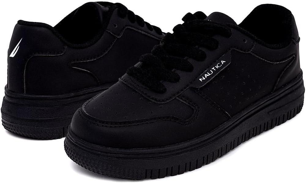imageNautica Boys LowTop Sneakers Basketball Tennis Shoes for Kids Outdoor School Running Shoes Sizes for Big KidLittle KidBlackivan