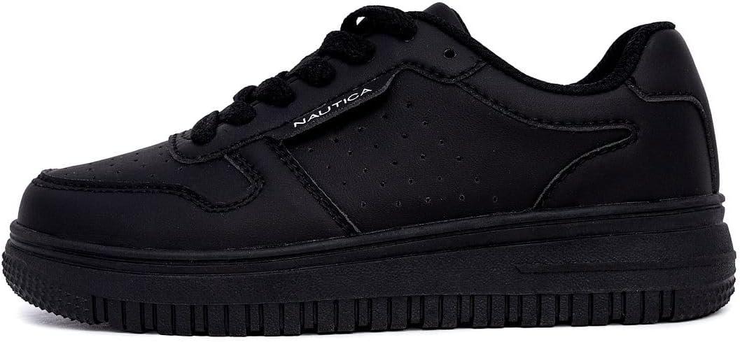 imageNautica Boys LowTop Sneakers Basketball Tennis Shoes for Kids Outdoor School Running Shoes Sizes for Big KidLittle KidBlackivan