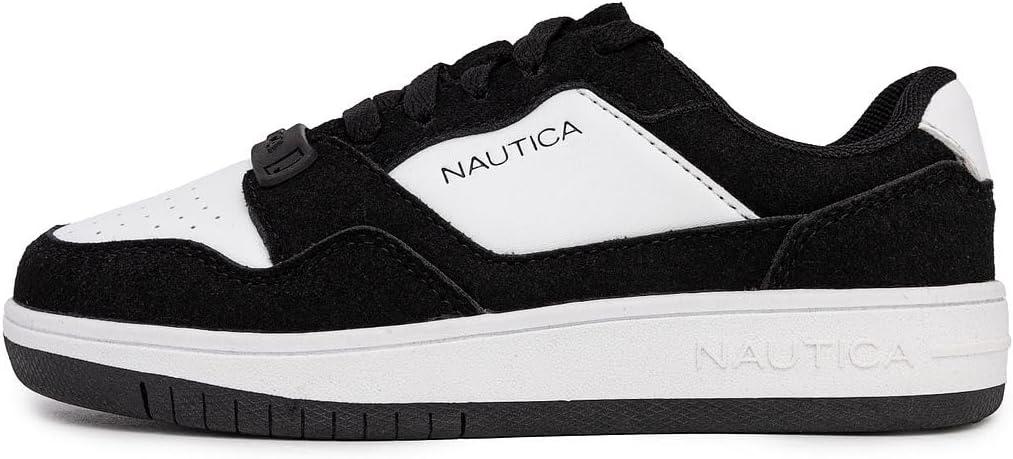 imageNautica Boys LowTop Sneakers Basketball Tennis Shoes for Kids Outdoor School Running Shoes Sizes for Big KidLittle KidPanda Black