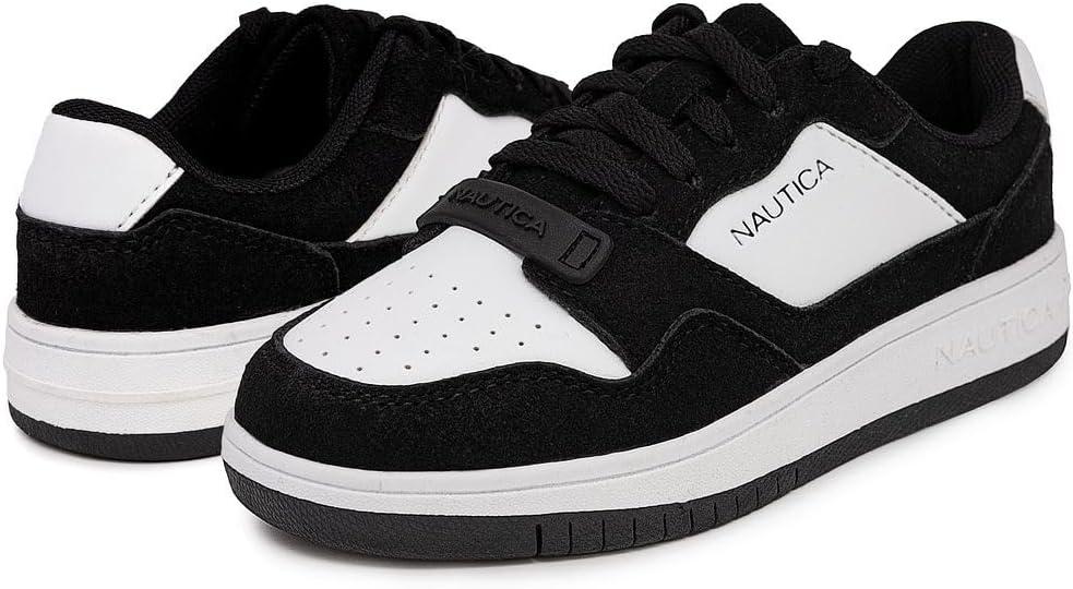 imageNautica Boys LowTop Sneakers Basketball Tennis Shoes for Kids Outdoor School Running Shoes Sizes for Big KidLittle KidPanda Black