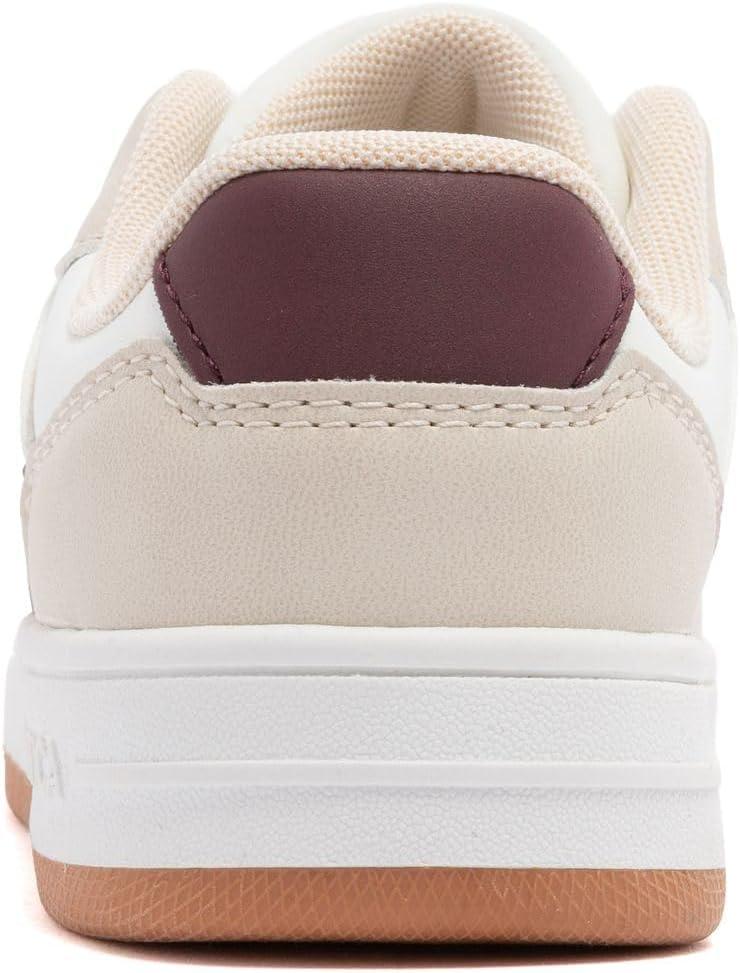 imageNautica Boys LowTop Sneakers Basketball Tennis Shoes for Kids Outdoor School Running Shoes Sizes for Big KidLittle KidWhite Burgundy