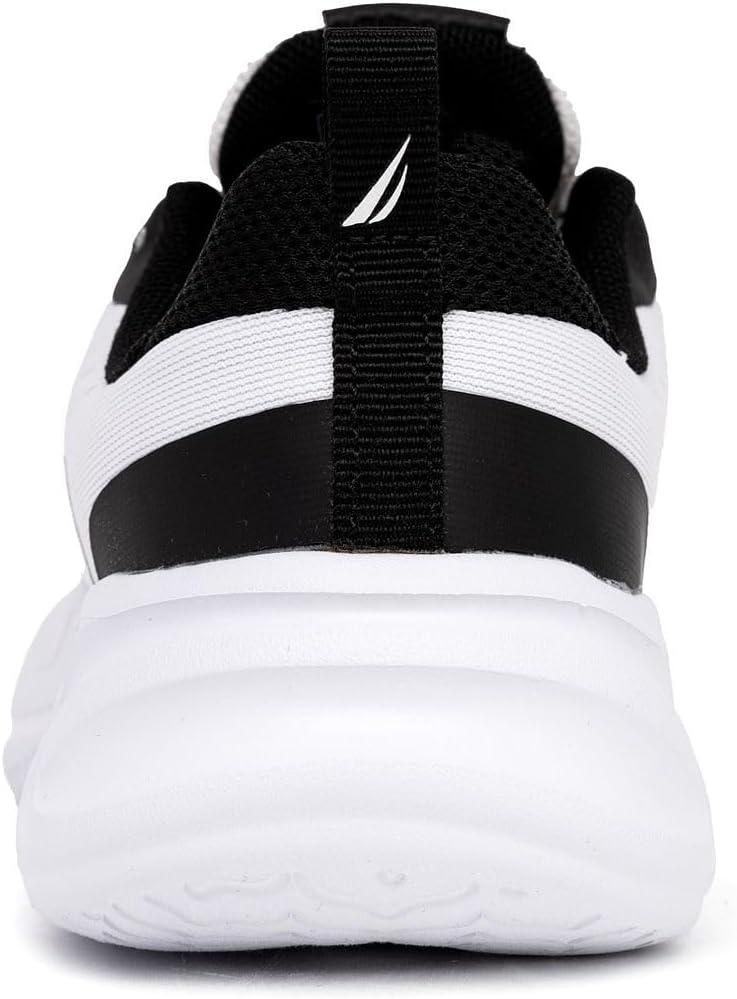 imageNautica Boys Youth Lace Up Sneakers Lightweight Mesh Athletic Running Shoes for Kids Cushioned Comfort Sole for School Sports WalkingBlack Whitenigel
