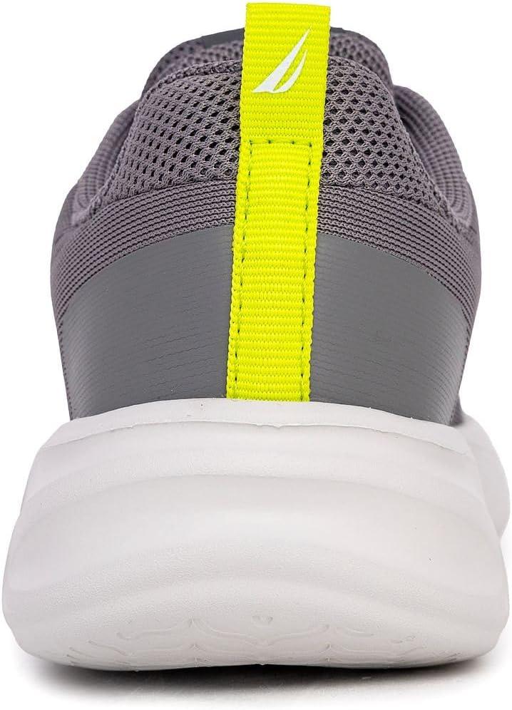 imageNautica Boys Youth Lace Up Sneakers Lightweight Mesh Athletic Running Shoes for Kids Cushioned Comfort Sole for School Sports WalkingGrey Limenigel