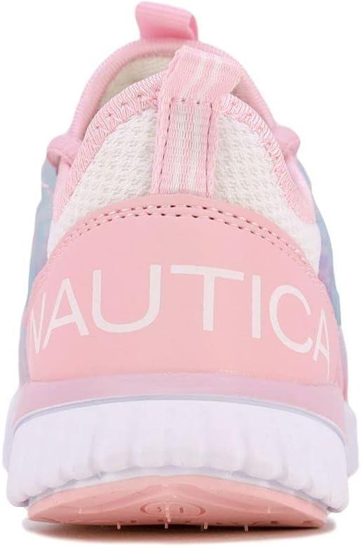 imageNautica Girls Kids Sneakers Athletic Fashion LaceUp Tennis Sports Running ShoesBig Kid Little Kid ToddlerPink White Tie Dyeparks
