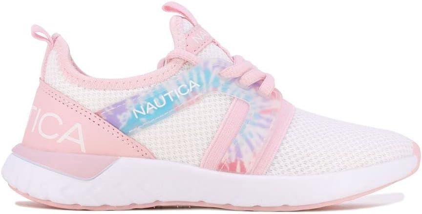 imageNautica Girls Kids Sneakers Athletic Fashion LaceUp Tennis Sports Running ShoesBig Kid Little Kid ToddlerPink White Tie Dyeparks