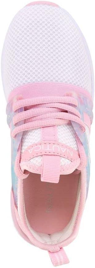 imageNautica Girls Kids Sneakers Athletic Fashion LaceUp Tennis Sports Running ShoesBig Kid Little Kid ToddlerPink White Tie Dyeparks