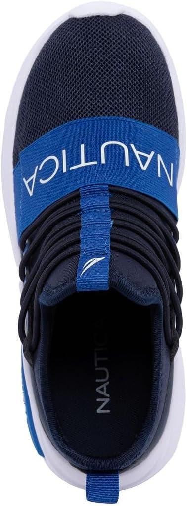 imageNautica Kids Athletic SlipOn Sneakers Comfortable Bungee Running Shoes for Boys and Girls Stylish and Supportive Footwear for Active Kids Big KidLittle KidToddlerNavy Cobaltsummr
