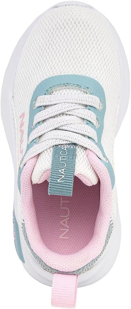 imageNautica Kids Athletic SlipOn Sneakers Comfortable Bungee Running Shoes for Boys and Girls Stylish and Supportive Footwear for Active Kids Big KidLittle KidToddlerWhite Blue Pink