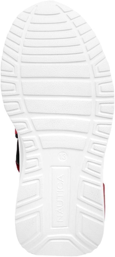 imageNautica Kids Athletic SlipOn Sneakers Comfortable Bungee Running Shoes for Boys and Girls Stylish and Supportive Footwear for Active Kids Big KidLittle KidToddlerBlack Black Red