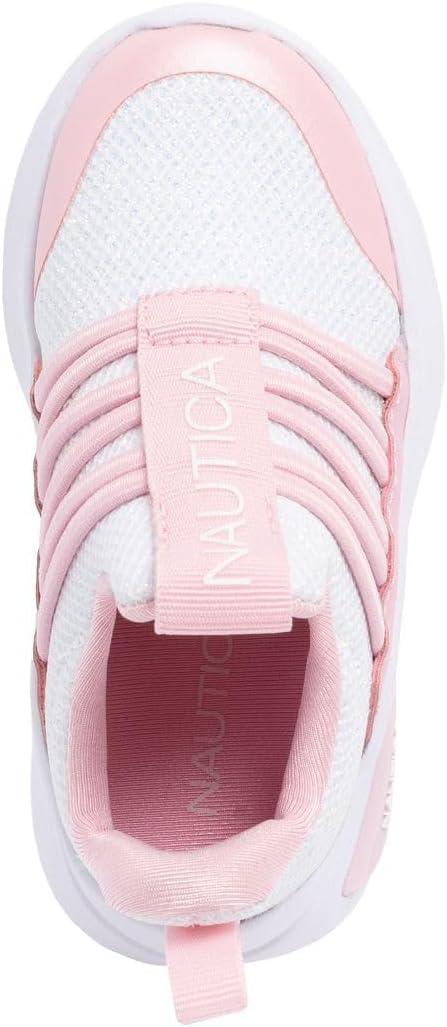 imageNautica Kids Athletic SlipOn Sneakers Comfortable Bungee Running Shoes for Boys and Girls Stylish and Supportive Footwear for Active Kids Big KidLittle KidToddlerBlue Pinkswimm