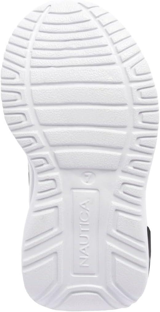 imageNautica Kids Athletic SlipOn Sneakers Comfortable Bungee Running Shoes for Boys and Girls Stylish and Supportive Footwear for Active Kids Big KidLittle KidToddlerBlack White Grey