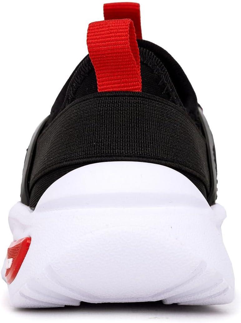 imageNautica Kids Athletic SlipOn Sneakers Comfortable Bungee Running Shoes for Boys and Girls Stylish and Supportive Footwear for Active Kids Big KidLittle KidToddlerBlack Redsplash