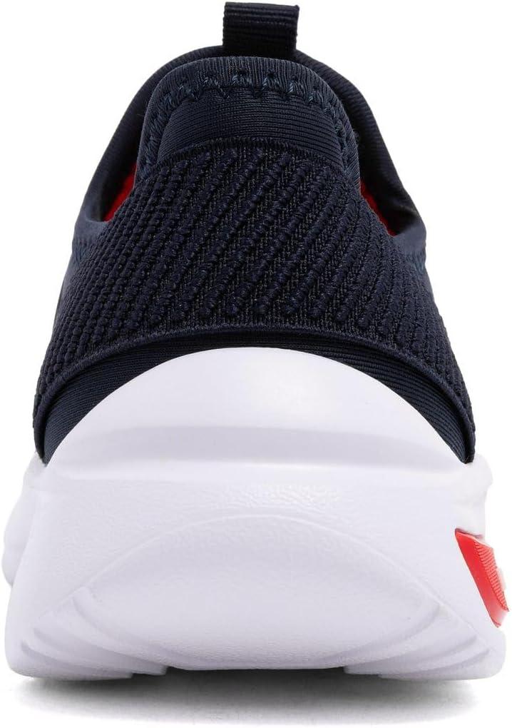 imageNautica Kids Athletic SlipOn Sneakers Comfortable Bungee Running Shoes for Boys and Girls Stylish and Supportive Footwear for Active Kids Big KidLittle KidToddlerNavy Redmolded 2