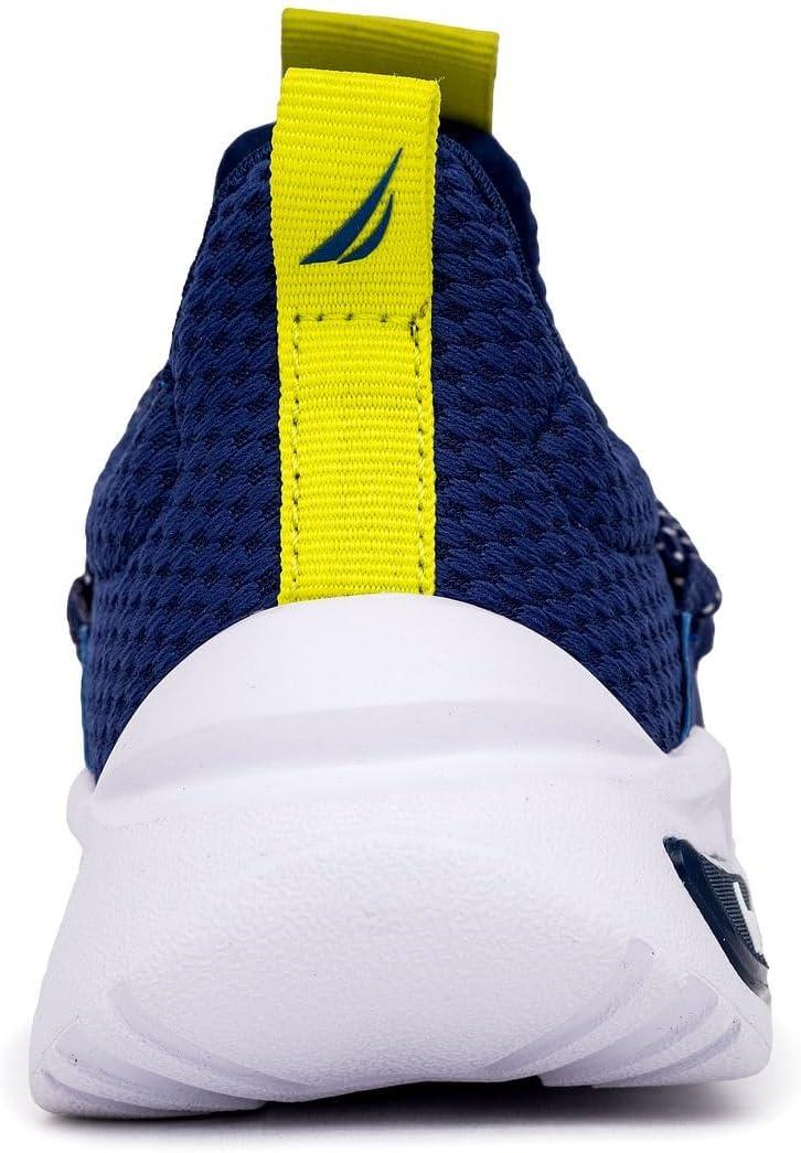 imageNautica Kids Athletic SlipOn Sneakers Comfortable Bungee Running Shoes for Boys and Girls Stylish and Supportive Footwear for Active Kids Big KidLittle KidToddlerCobalt Lime